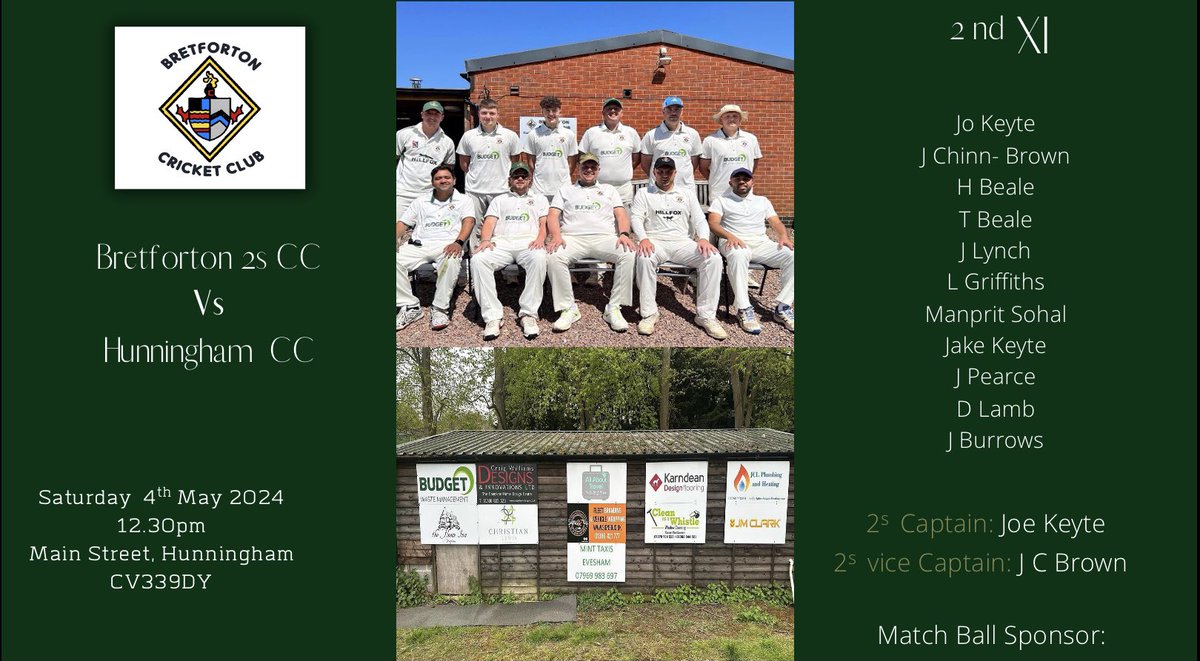 Twos are on the road v <a href="/HunninghamCC/">Hunningham CC</a>  12.30start