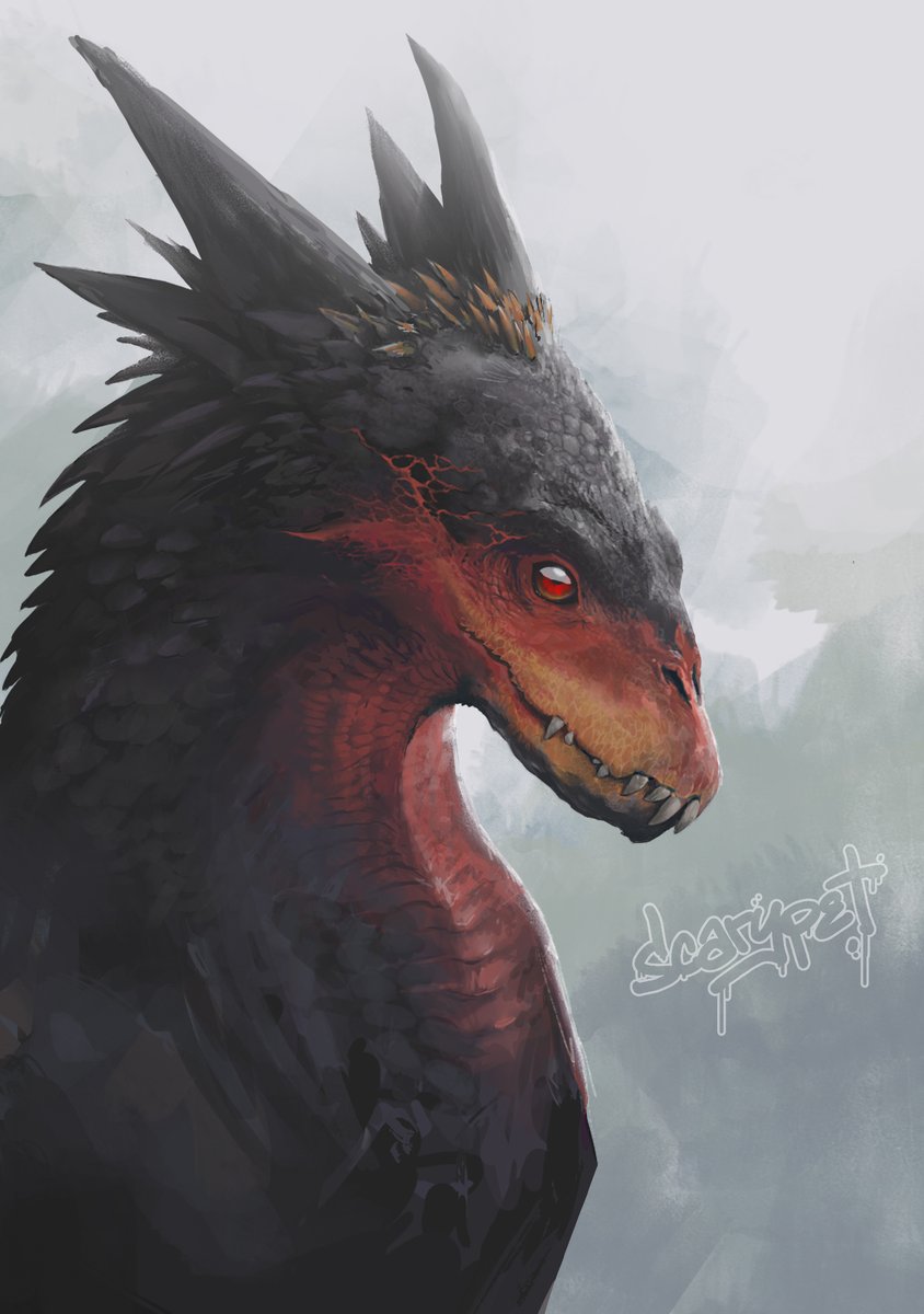 Quick dragon painting inspired by Bateleurs