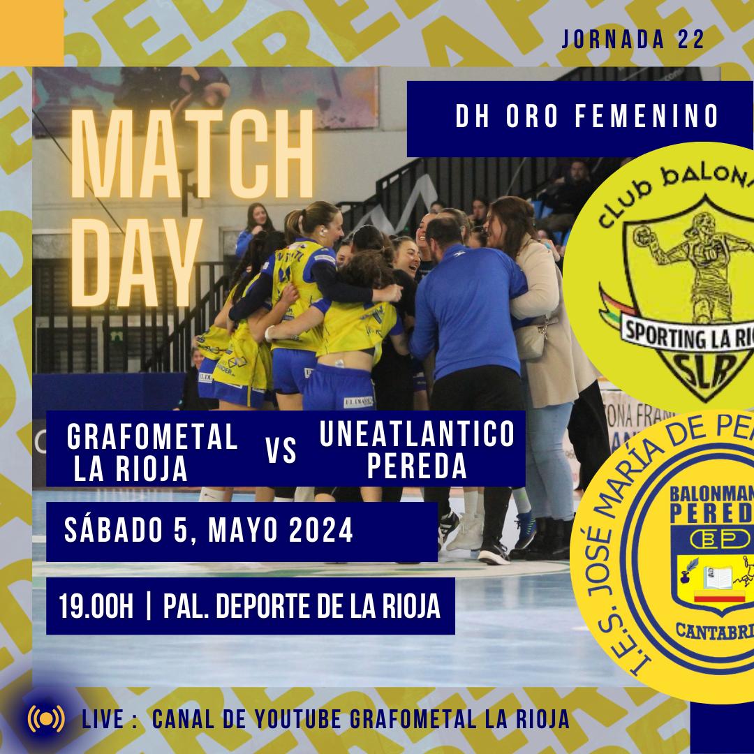 💥 MATCHDAY 💥 🏆 División De Honor Oro #DHOroFem 📌 Jornada 22 🆚️ @SportingLR ⏰ 19:00 🏟 Palacio de los Deportes de La Rioja 📺 youtube.com/live/dXOK1i6Qu… #NuncaTeRindas #GuerrerasAmarillas