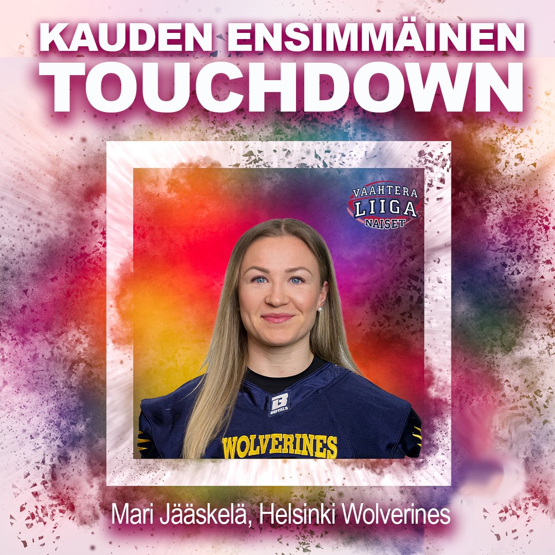 Naisten Vaahteraliigan kauden 2024 ensimmäisen touchdownin tekijä on @WolverinesAF keskushyökkääjä Mari Jääskelä. Jääskelän touchdownilla ja lisäpistesuorituksella vierasjoukkue ottelussa 0-8 johtoon @TurkuTrojans vastaan 🏈 #naistenvaahteraliiga