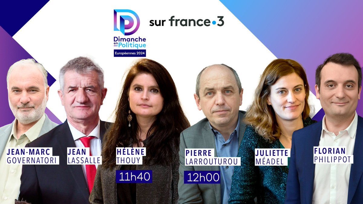 La campagne des #Europeennes2024 est à suivre dans 'Dimanche En Politique' où tout le monde a sa place. #servicepublic : l'autre débat.  Rendez-vous demain sur #France3