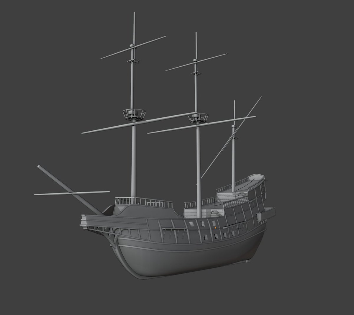 Finally having some patience to actually model a complete ship, let's see how I feel when I start the rigging (not the animation type). Based on the Golden Hinde, an early galleon that belonged to Sir Francis Drake.
#b3d #blender #3d #3Dartist