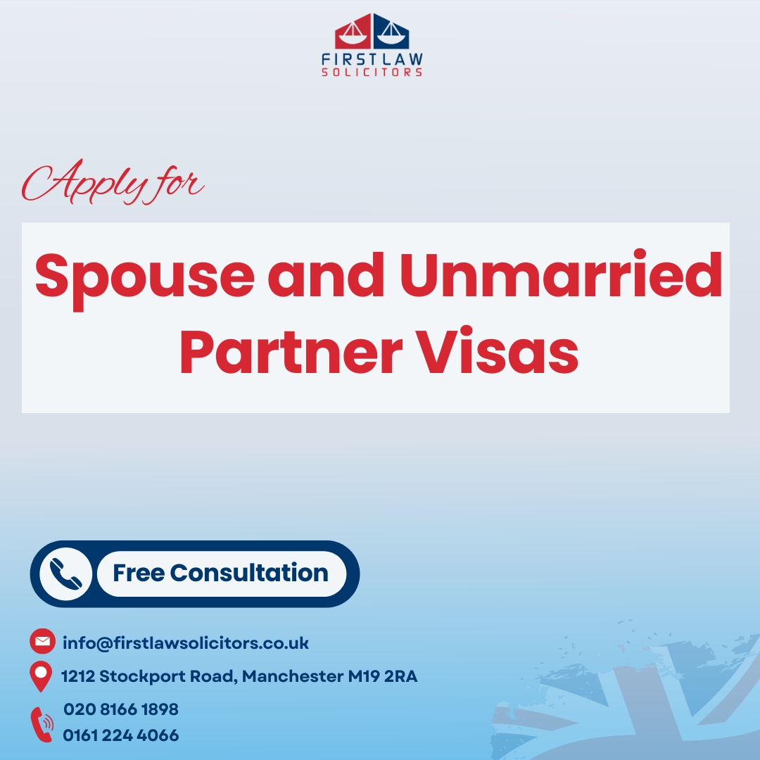 Planning a future in the UK with your partner? Let First Law Solicitors lead the way! 

Contact us today to start your application!

0161 224 4066
020 8166 1898

#UKSpouseVisa #UnmarriedPartnerVisa #FirstLawSolicitors #UKFamily #FamilyReunion