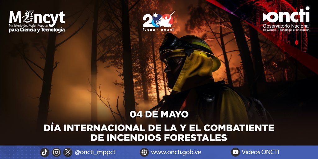 ¡Feliz Día Internacional de la y el Combatiente de Incendios Forestales! 🧑🏾‍🚒🌳 Desde el #Oncti saludamos a los hombres y mujeres que en Venezuela🇻🇪, como brigadistas, bomberos forestales y voluntariado, combaten estos eventos a riesgo de sus vidas. #SomosEspírituPatriótico