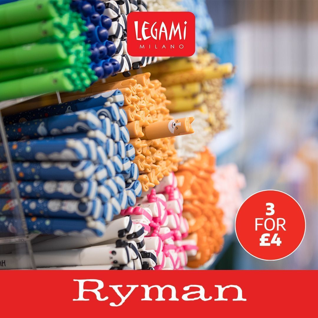 Fun & creativity at your fingertips! Get 3 Legami pens for just £4 this weekend.❤️ Visit the Brighton @RymanStationary store at 55-56 North St BN1 1RH.