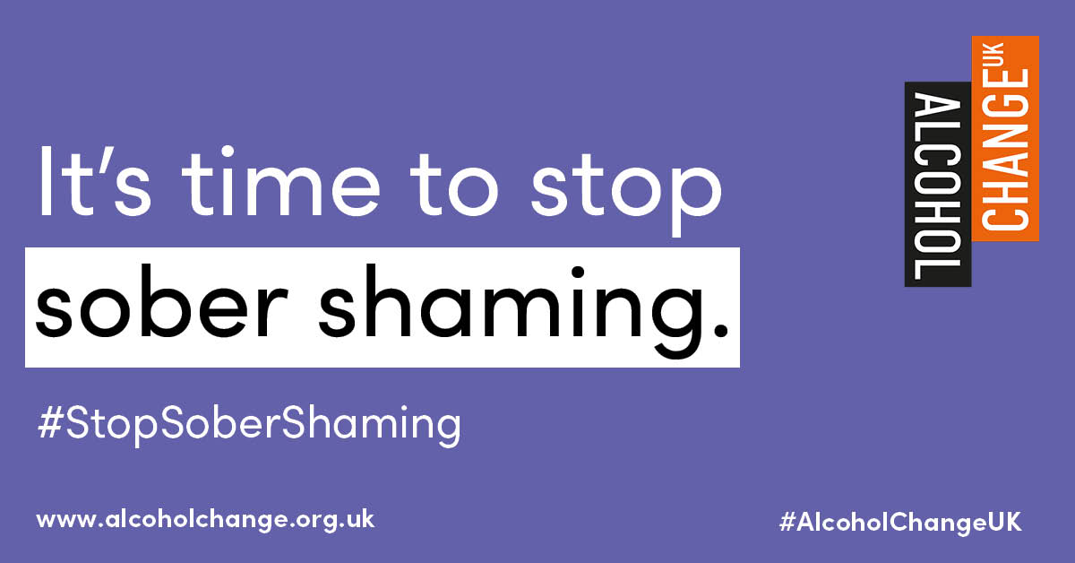 When we support our sober friends we normalise not drinking. They don't need a reason to not drink! Sober shaming puts up a barrier for people considering making a change to their drinking and prioritising their health. It's time to #StopSoberShaming! alcoholchange.org.uk/get-involved/c…