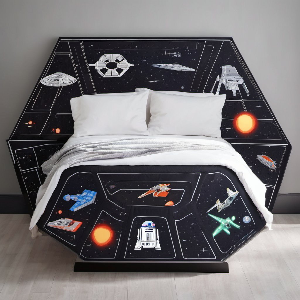 We asked AI to show us the #StarWars bed of our dreams and we weren't disappointed....if only these were available in a Galaxy nearby... #TakeMyMoney #StarWarsDay #Maythe4thbewithYou