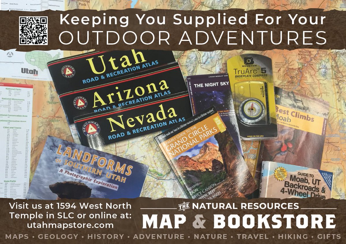 Planning your summer outdoor adventures? Visit the Natural Resources Map & Bookstore! Specializing in maps and guides for hiking, OHV, hunting, fishing, and more. Find over 1,500 USGS maps and on-demand prints for the US. Check us out in SLC, or at utahmapstore.com!