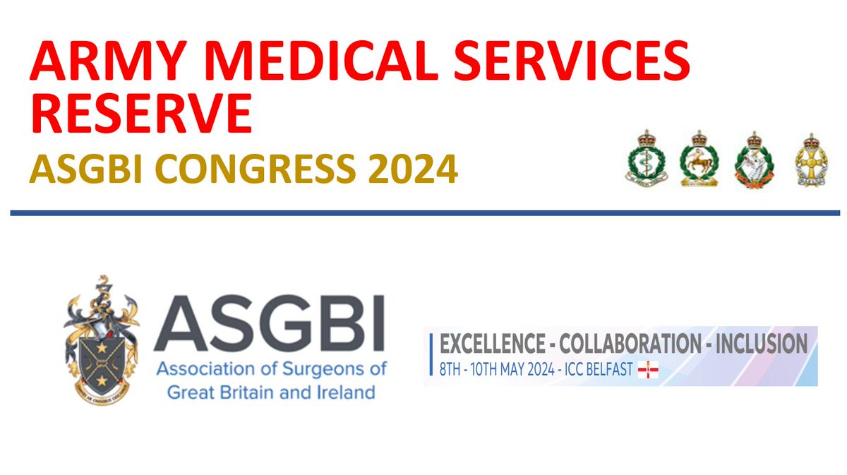 Do you want to join the Army Medical Services Reserves?

The team will be at the ASGBI Congress @ ICC in Belfast, 8-10 May 24, come and chat, we could love to meet you. 

If you are unable to attend but would like to know more, click the link below.
 
👉 ow.ly/Y0cb50RvwfZ