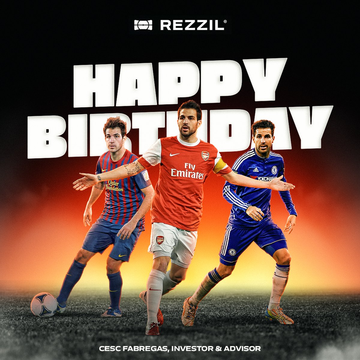 Happy birthday to the midfield magician turned assistant manager @cesc4official! 🪄 We're thrilled to have you in the #RezzilFamily as an investor & advisor. Here's to an amazing year ahead! 🏆