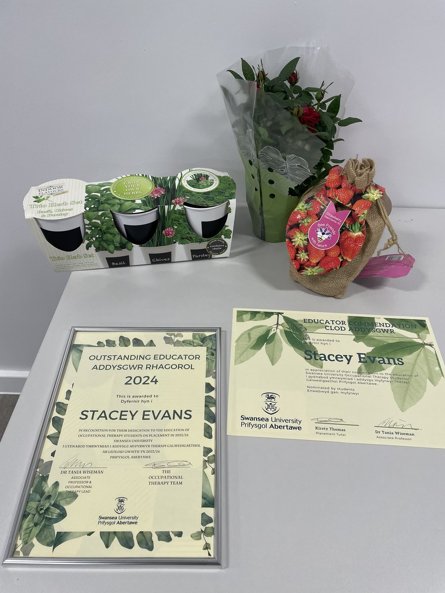 Congratulations to all our nominees at our #EducatorAwards @SwanseaUniversity @HywelDdaHB @SwanseabayNHS We are thankful to all educators who train and take @SwanseaUni #OccupationalTherapy #students including in social care, charities & private sectors WINNER: Stacey @SBUHBOT