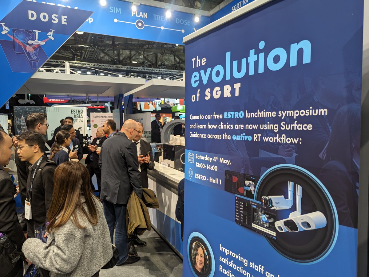 Vision RT's booth is buzzing! #ESTRO24 Join our symposium: *The Evolution of SGRT* - clinically-focused presentations, from expert SGRT users on how SGRT's benefits across the *entire* RT workflow. 1pm Hall 1 First-come, first-seated, so show up early. Lunch will be provided.
