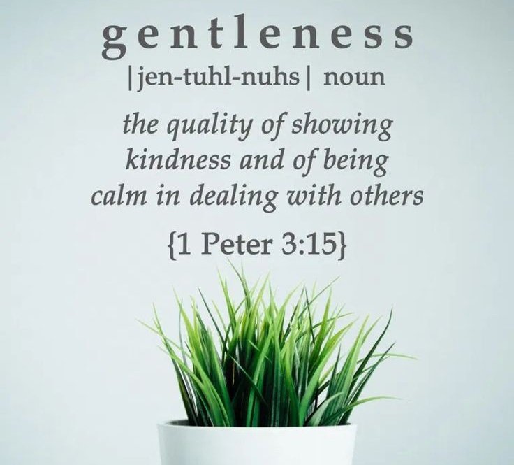 ⛅️☕️😊Good morning! ♡♡♡ gentleness is powerful. Now, some mistake gentleness for weakness. But true gentleness is strength wrapped in peace, healing, and nurturing our relationships.💛🍃 Gentleness operates in the strength of the Lord with grit & grace.💛🍃💛🍃