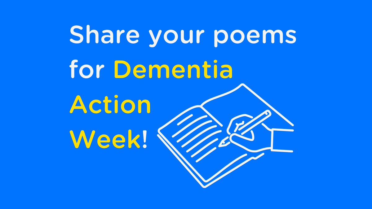 There are so many ways to get involved this Dementia Action Week 💙 It can be as simple as sharing a poem you have written about dementia which could help others and to raise awareness. You can send your poems via direct message or email dementiafriends@alzheimers.org.uk