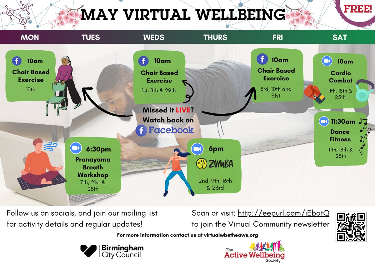 😊 This month there are new opportunities to join in with our #VirtualCommunity! 📅 We've got lots on in May for different abilities and interests. 📰 Join our newsletter for more info on how to join our FREE activities when they go live! eepurl.com/iEbotQ