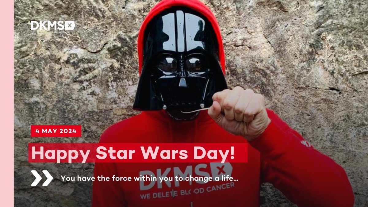 Feeling the force to do some good today? This #StarWarsDay, let's unite to change lives. 🌠 💫 Here's how you can join us: 1️⃣ Order a swab kit online at dkms.org.uk/register 2️⃣ Already got your kit? Complete and return it to #DKMS. 3️⃣ Share this post to recruit more heroes!