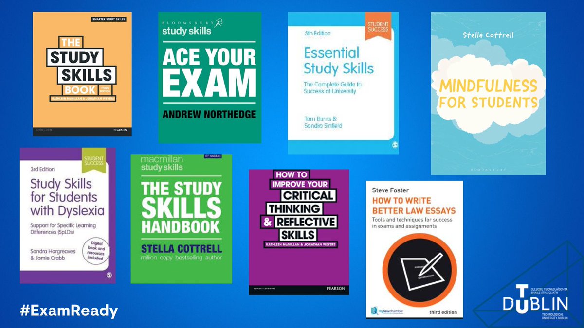 As exam time is approaching, we would like to remind students that the library offers a wide range of books on  study skills, stress management and well being.

Check out our catalogue: 
library.tudublin.ie/search/?search…

#Examready   #WellBeing   #WeAreTUDublin