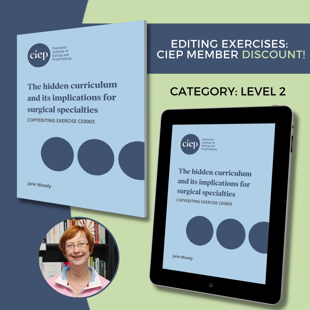 Test yourself with the CIEP's Exercise Bank! This copyediting exercise by Jane Moody provides practice in: editing a journal article, ensuring consistency, improving style, querying and using a style sheet. Discount for CIEP members. Buy it here 🔎👉 tinyurl.com/mr27v97c