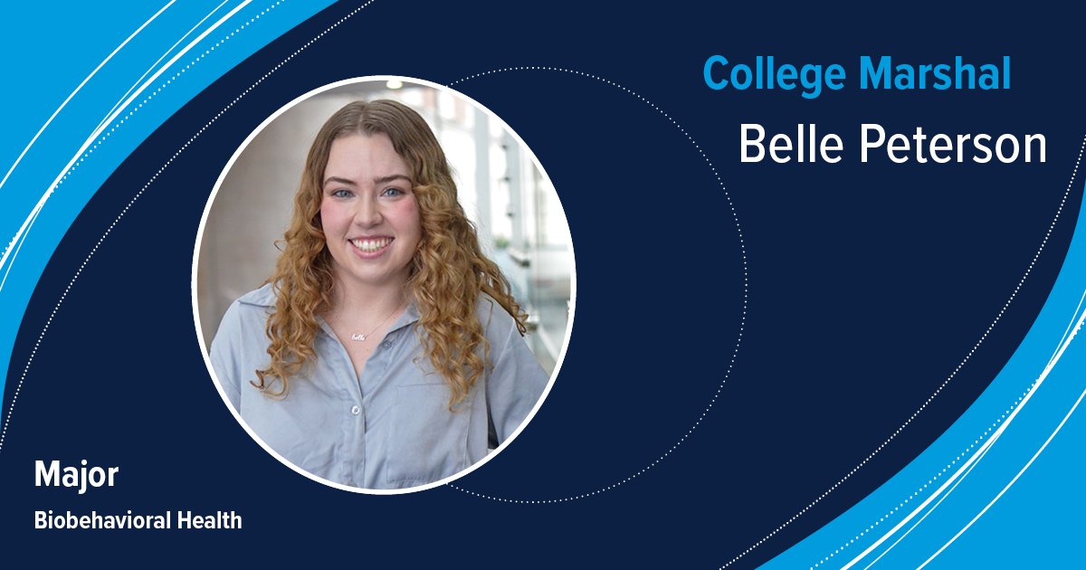 Congratulations to @pennstatebbh student Sydney “Belle” Peterson, who will represent @pennstatehhd as the student marshal at the spring 2024 commencement ceremony. ow.ly/cXIr50RorFk #HHDproud #HHDalumni