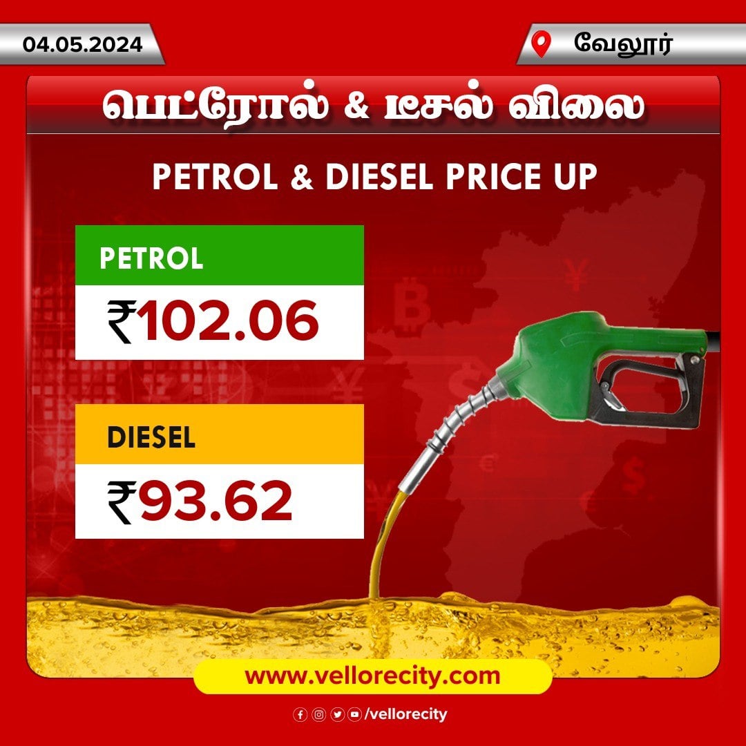 #vellore #vellorepeople 
#DigitalMarketingLocal   #todaypetrolprice #todaydieselprice 
#petrol #diesel #petrolprice #dieselprice