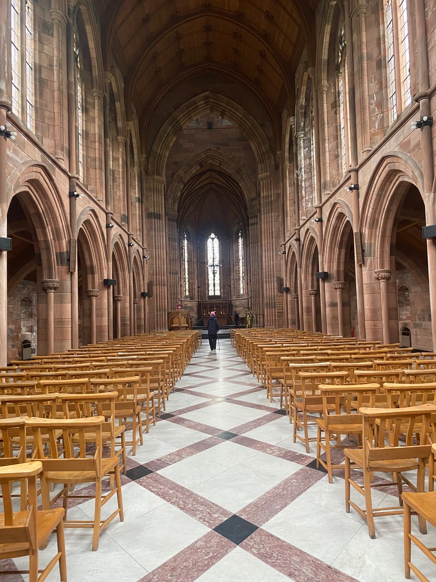 Crichton Memorial Church dedicated in 1897 for use by the patients of a Lunatic Asylum. It is rarely used now, however we were given a key and had a private look and listen!