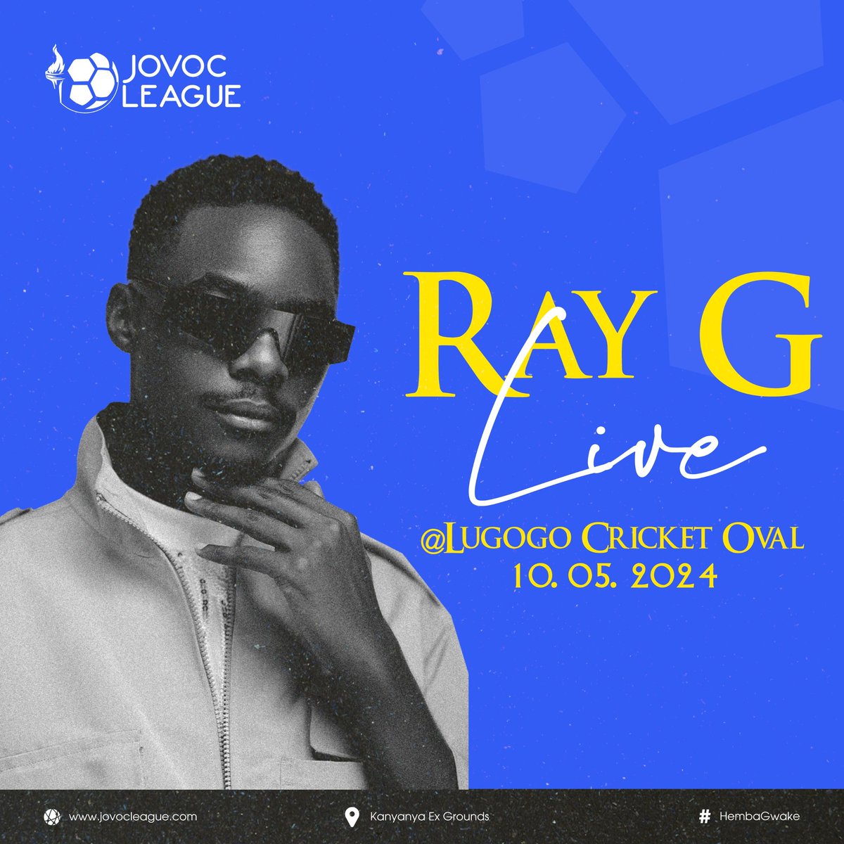 Let's light up Lugogo Cricket Oval on 10th May! Join @TheJovocLeague in backing the phenomenal @Ray_G_official! @912CroozeFM @GalaxyFMUg @Kagwirawo @NobatEvents #RayGLiveInConcert #HembaGwake 🔥