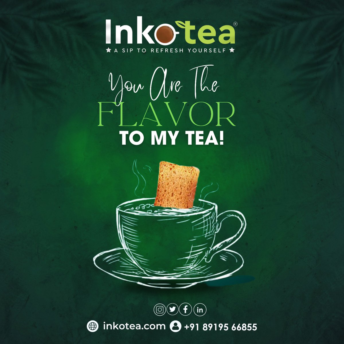 ☕ You are the flavor to my tea in InkoTea! 

🍵✨ With each sip, I savor the sweetness of your presence, the warmth of your love, and the comfort of your companionship. 
#InkoTeaLove #SoulmatesInACup #TeaTimeBliss #Inkotea #Gingertea #SavorTheSip #TeaFlavors #TeaExploration #Tea