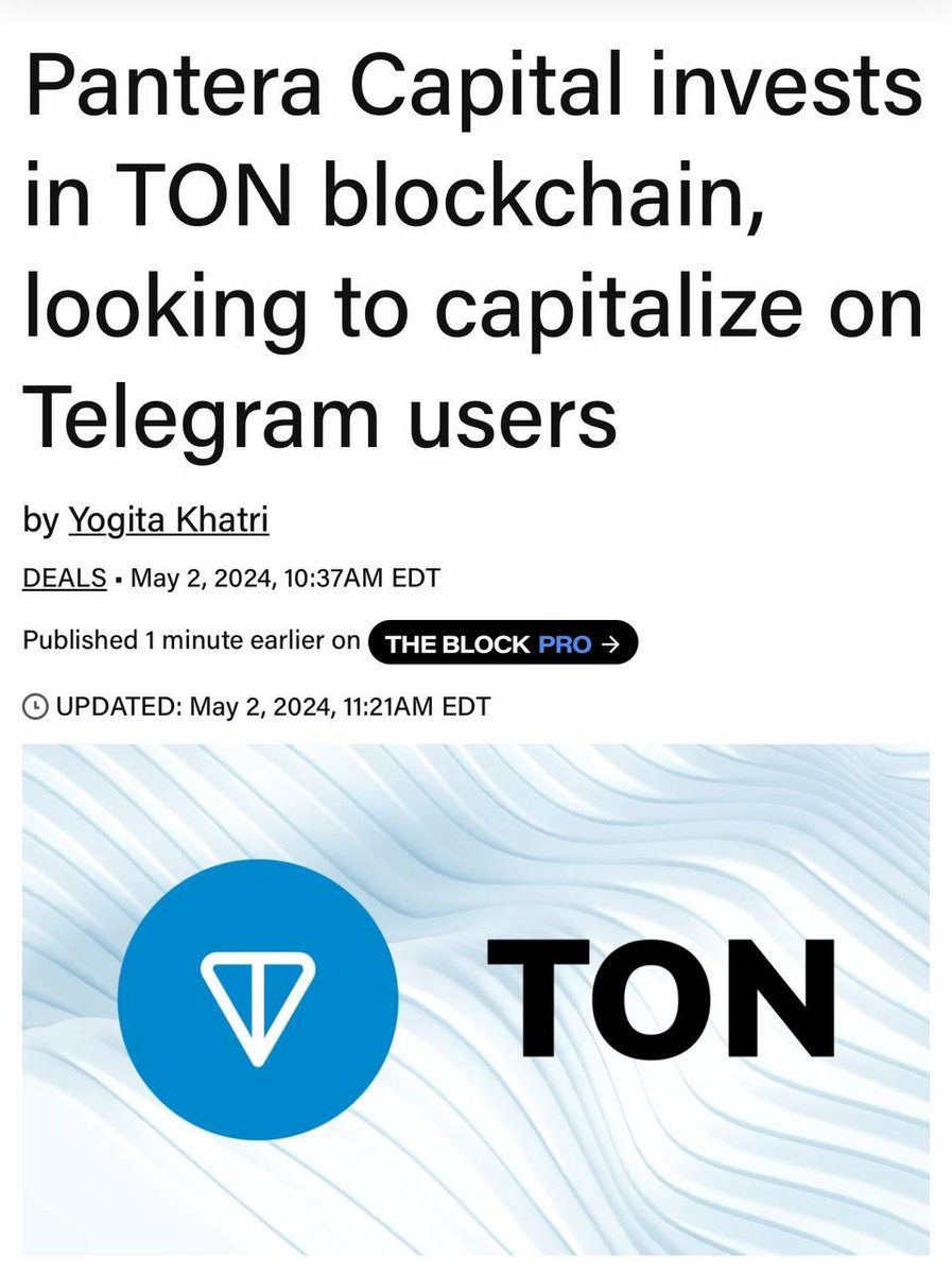 With Pantera Capital on board, TON is set to soar to new heights! 🚀 Keep an eye on this project. #TONCommunity #PanteraCapitalInvestment #CryptoTechnology #CryptoInnovation #FreeTokens #MarketNews #CryptoInvest #FreeCrypto #FreeCoin #FreeTokens #FreeBTC #FreeETH #FreeTON