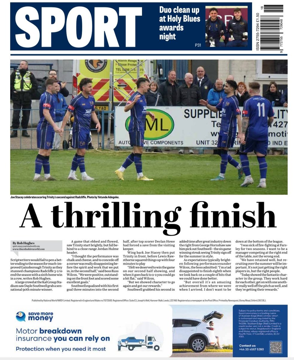 AATM_Media (@aatm_media) on Twitter photo HOLD THE BACK PAGE |
Some of the recent Gainsborough Standard back page/ sport pages I have enjoyed contributing to... including <a href="/GainsTrinityFC/">Gainsborough Trinity</a> <a href="/GainsTrinityWFC/">Gainsborough Trinity Women</a>
<a href="/DeclanHowe98/">Dec Howe</a> <a href="/BaileyConway7/">Bailey Mascher Conway</a> <a href="/BPAFCOfficial/">Bradford (Park Avenue) AFC</a> <a href="/radcliffeboro/">Radcliffe FC</a> <a href="/daylesouthwell/">Dayle Southwell</a> and much, much more | π HOLD THE BACK PAGE |
Some of the recent Gainsborough Standard back page/ sport pages I have enjoyed contributing to... including <a href="/GainsTrinityFC/">Gainsborough Trinity</a> <a href="/GainsTrinityWFC/">Gainsborough Trinity Women</a>
<a href="/DeclanHowe98/">Dec Howe</a> <a href="/BaileyConway7/">Bailey Mascher Conway</a> <a href="/BPAFCOfficial/">Bradford (Park Avenue) AFC</a> <a href="/radcliffeboro/">Radcliffe FC</a> <a href="/daylesouthwell/">Dayle Southwell</a> and much, much more | π