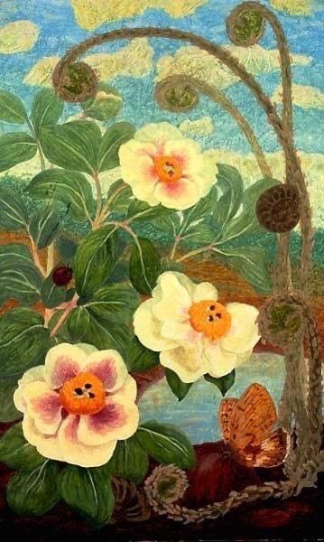 Good Morning. Elvic Steele (1920-1997) I wonder how many folk have heard of her She was obsessive about nature and the countryside and became an experienced biologist. Her attention to detail was amazing. I chose these for for the colours. Yellow to begin our arty day