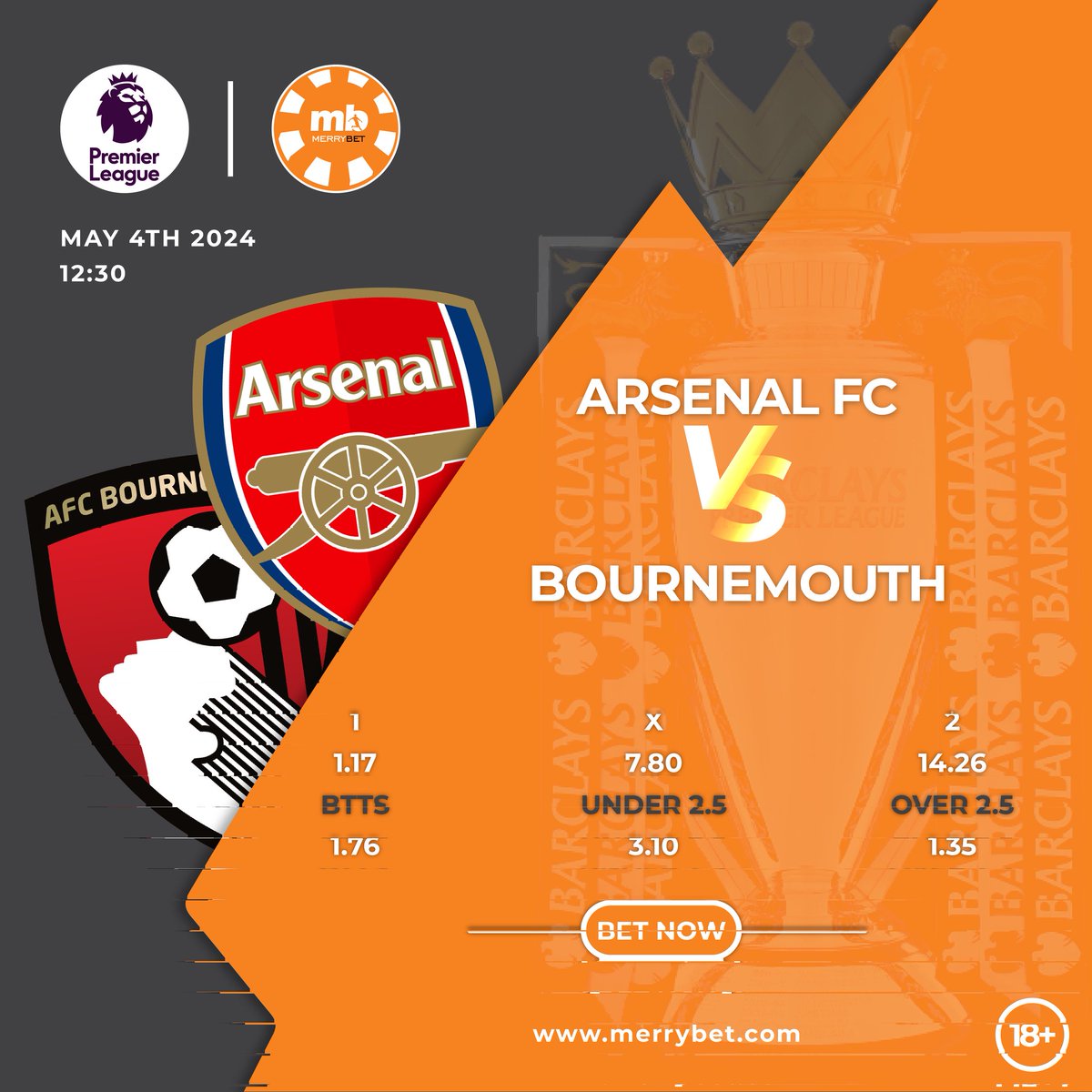 🚨 Champs, it's Matchday! Arsenal have the perfect opportunity to go four points for at least a few hours with a win against Bournemouth this afternoon. Back the Gunners to victory ➡️ bit.ly/3JxLhI0 #ARSBOU #TheArsenal #Gunners #PL #BetNow #Merrybet #whereChampionsplay