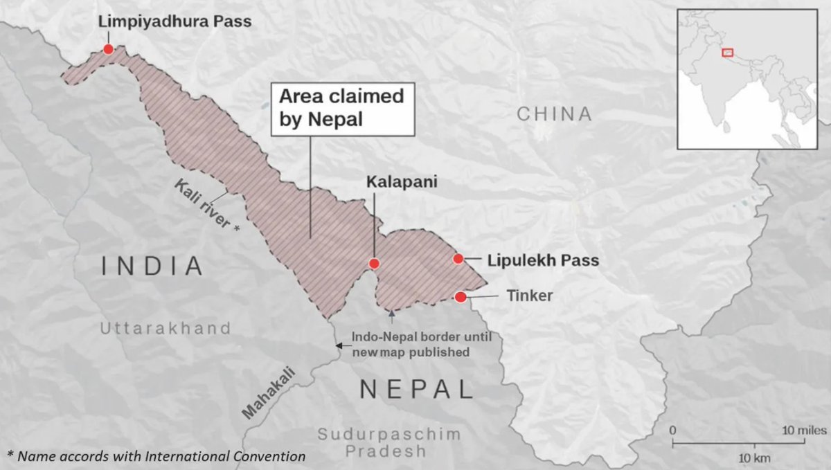 Rs 100 Nepal currency note to have new map that includes Lipulekh, Limpiyadhura and Kalapani
On June 18, 2020, Nepal completed the process to update the country's political map by incorporating three strategically important areas Lipulekh, Kalapani and Limpiyadhura