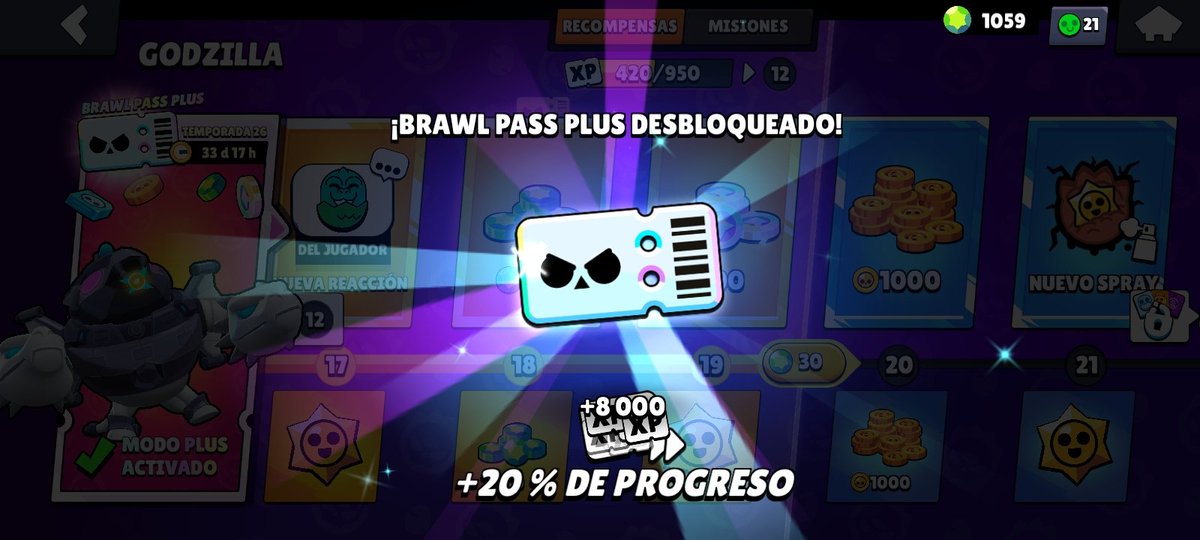 Se me olvidó mencionar que ayer compré el Brawl Pass con el código de @Soba_44