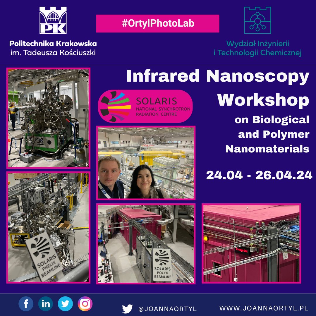 Last week we participated in the Infrared Nanoscopy Workshop on Biological and Polymeric Nanomaterials. They were held at the SOLARIS National Synchrotron Radiation Center. it was an opportunity to discuss and exchange the knowledge and new ideas in infrared nanospectroscopy🌈