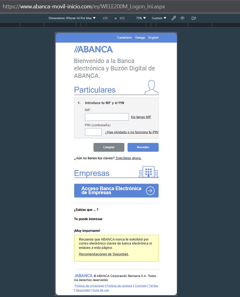 🚨: Nuevo #phishing - Abanca

Fecha Registro: 3 Mayo 2024

URL:  /www.abanca-movil-inicio.com/es/WELE200M_Logon_Ini.aspx

@SomosABANCA