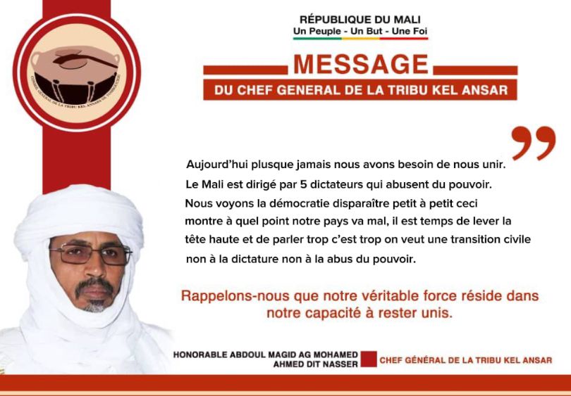 Les Maliens ont compris que les 5 voyous de Bamako ne sont que des profiteurs du Mali.
Abas la transition 
Vive la démocratie