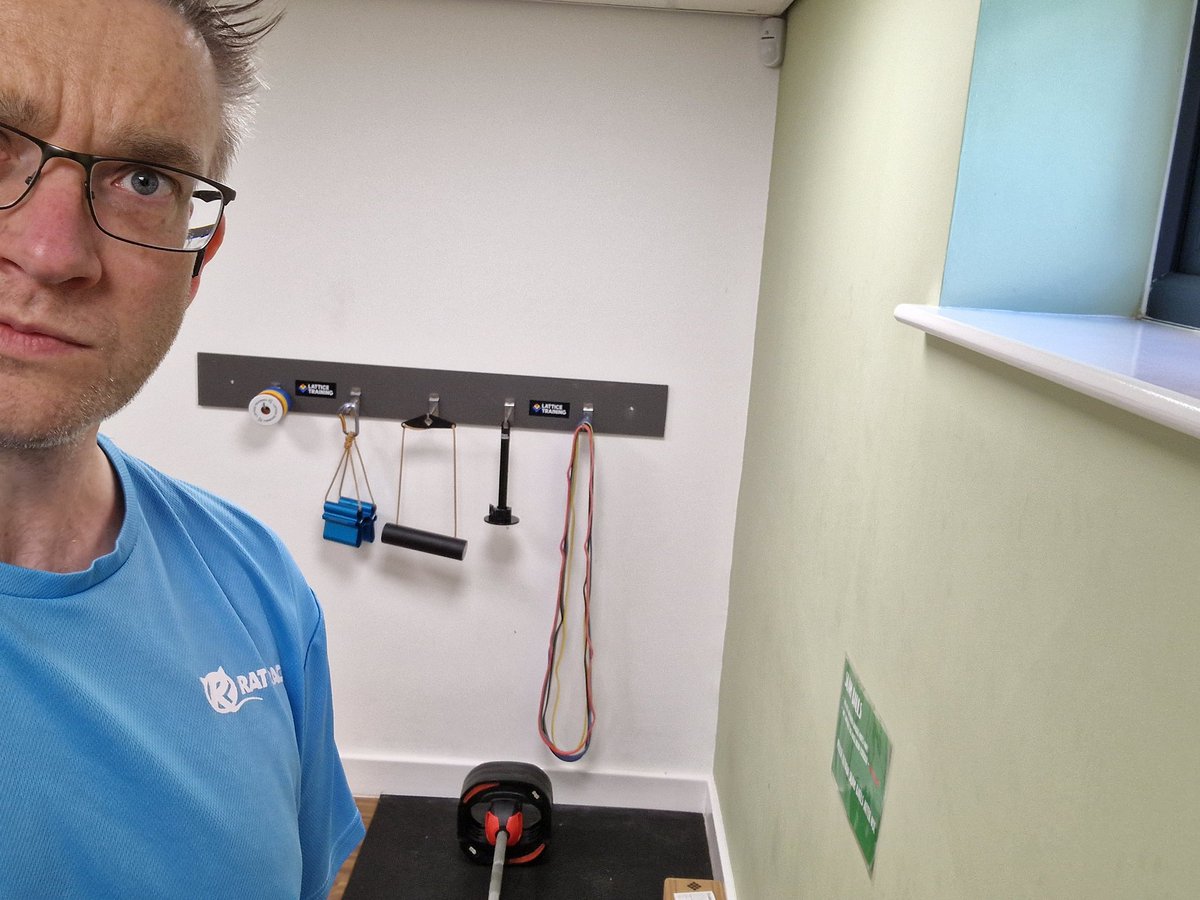 Did the gym. It had 'equipment' hanging on the wall that I had no idea what it was for. Might have been for the plumbing for all I know. I stuck to picking things up and putting them down. 

Not sure why I look so angry.