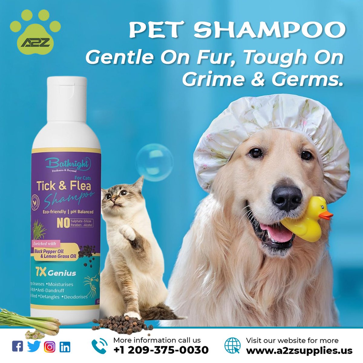 Pet Shampoo: Gentle On Fur, Tough On Grime & Germs.

#petshampoo #petcare #petsupplies