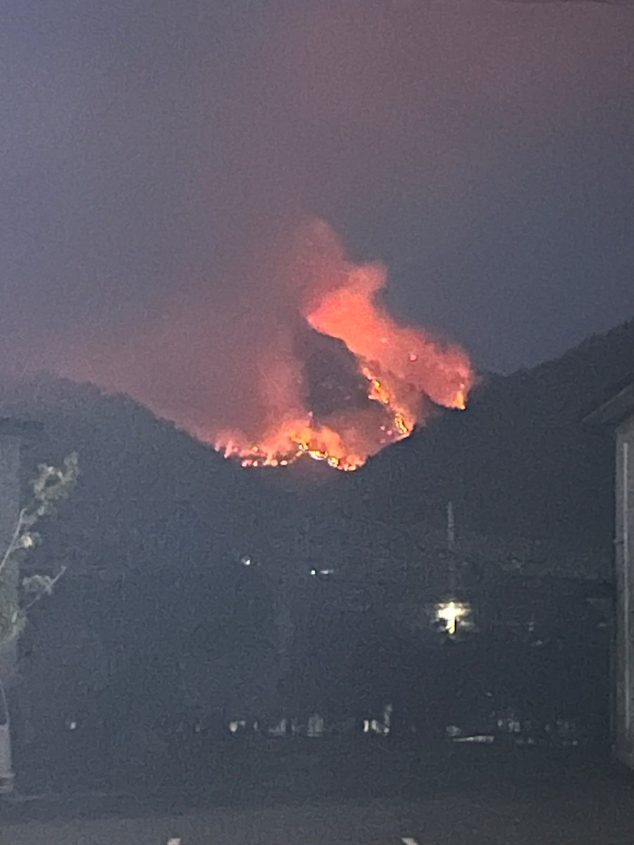 山形県南陽市宮内の山火事
写真に収まりきれないほどの範囲まで燃えてた