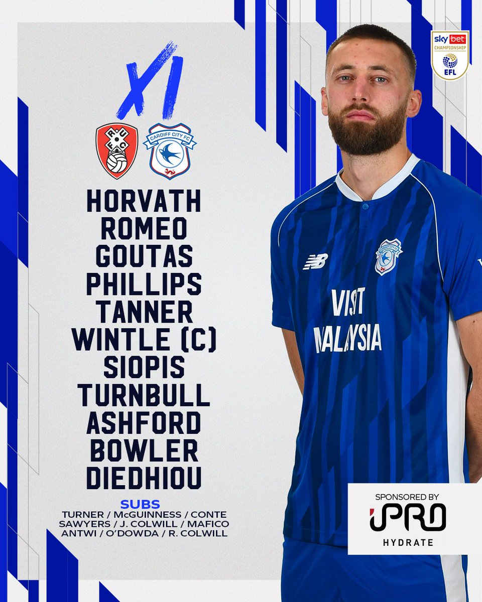 🔢

For the final time this season, here's your #CardiffCity lineup! 💙

One change to the XI: <a href="/ryanwintle123/">RyanWintle</a> replaces <a href="/Joe_Ralls/">Joe Ralls</a>.

Macca and O'Dowda return to the bench, with Dakarai Mafico named in our First Team squad for the first time! 👏

#CityAsOne | <a href="/iPROHydrate/">iPRO Hydrate</a>