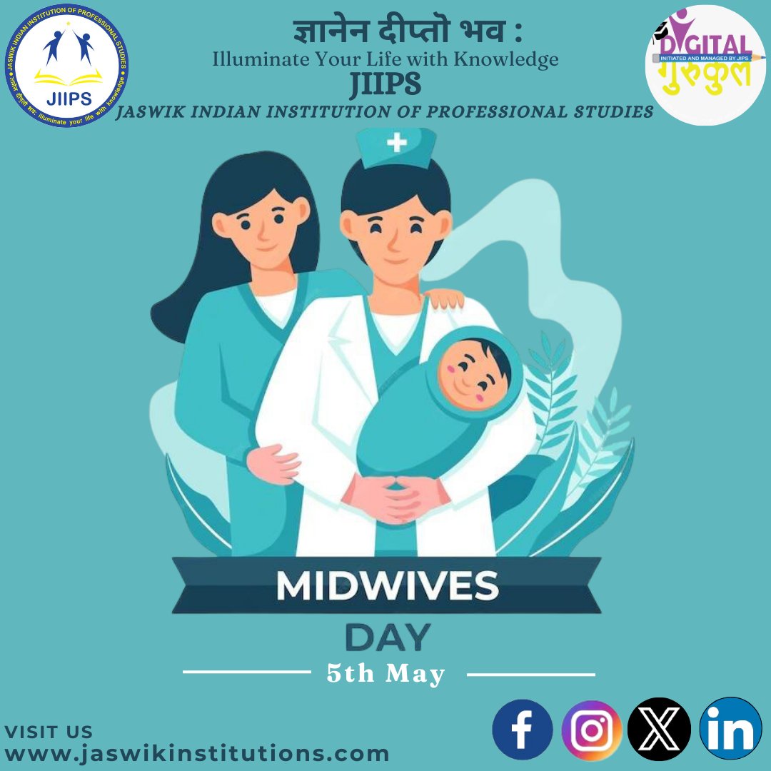 International Day of the Midwife, observed on May 5th, recognizes and honors the essential role midwives play in maternal and newborn care globally, ensuring safer childbirth. #jaswikindianinstitutionofprofessionalstudies #InternationalDayOfTheMidwife #MidwivesDay #MaternalHealth