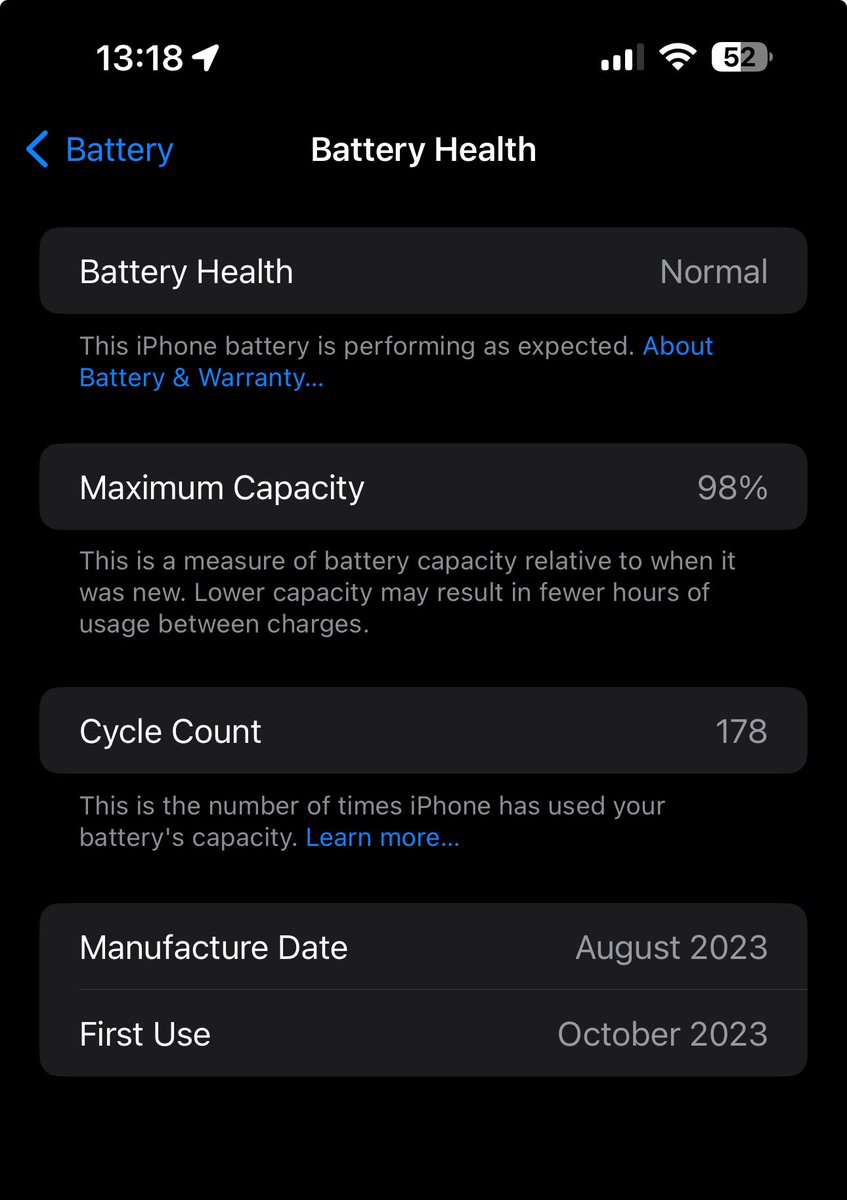 How is your iPhone's battery health? iPhone 15 Pro Max, 8 months in use