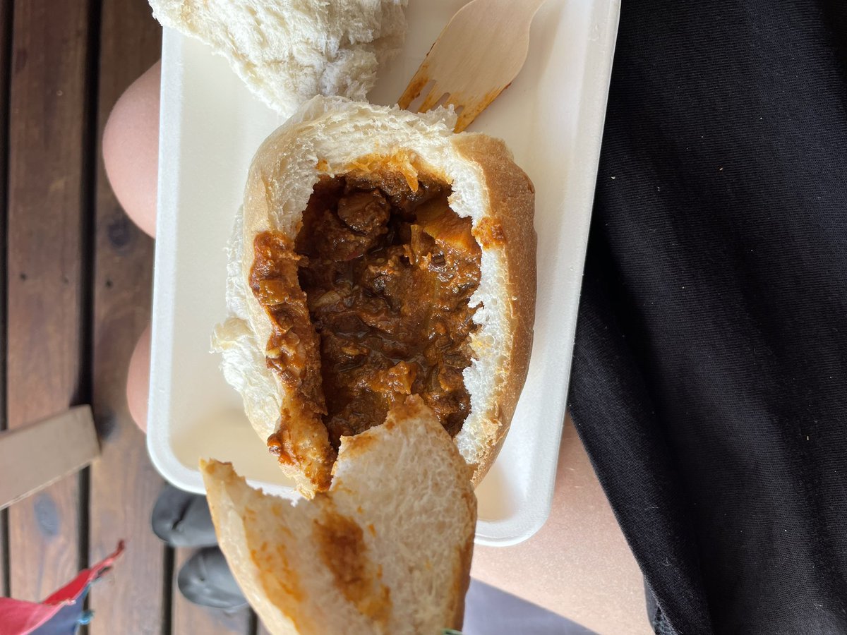 After 8 years of being a vegetarian my body was not handling things. My first foray back into eating red meat had to be my dads pão chow (Mozambique bunny chow)