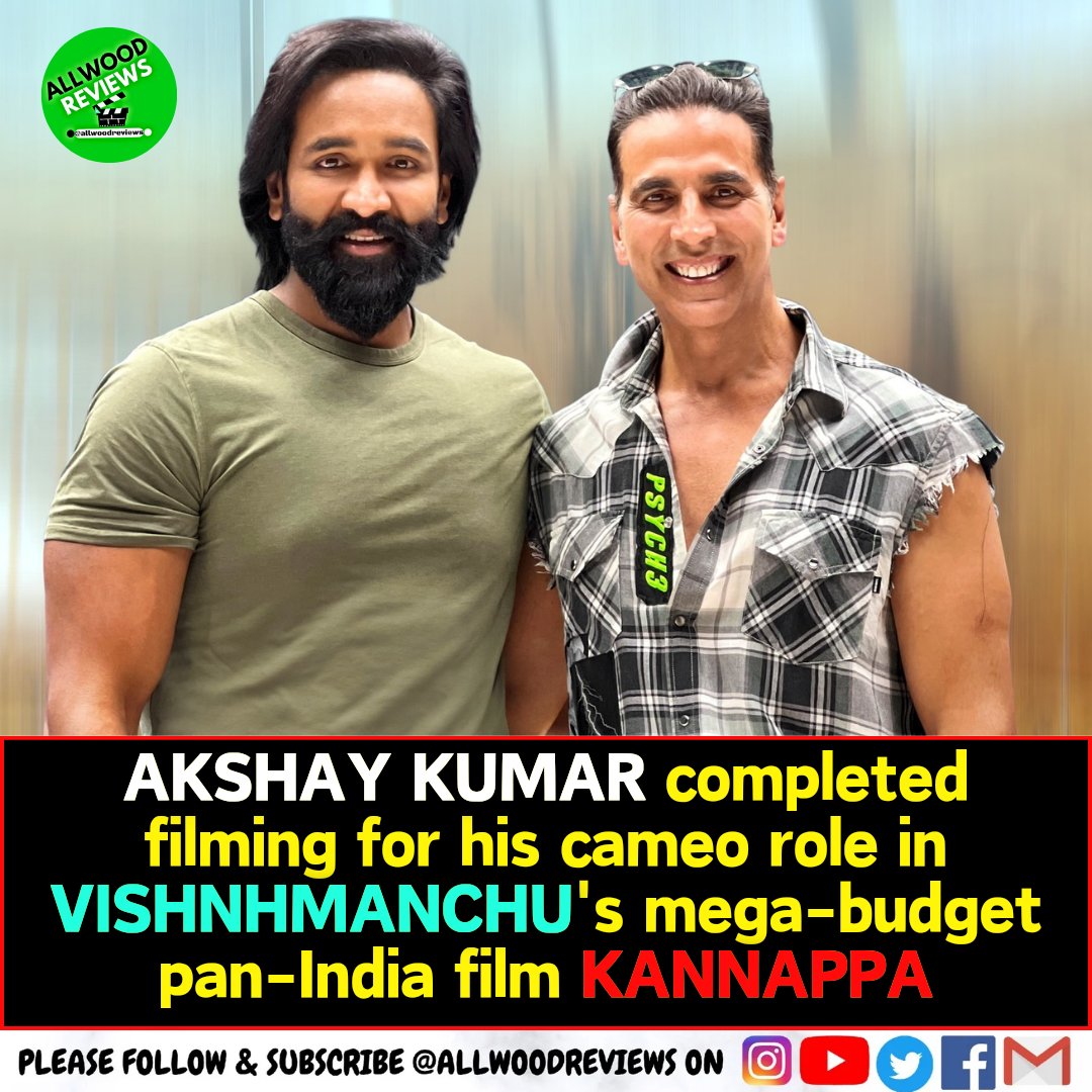 #AkshayKumar completed his portion in #ManchuVishnu's upcoming pan-India movie #Kannappa