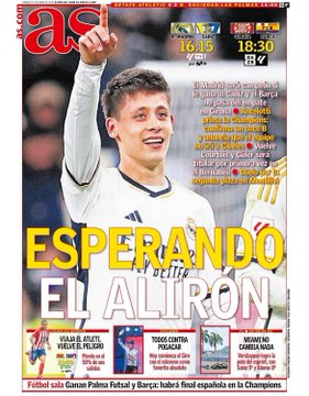 İspanyol AS gazetesinin manşeti.