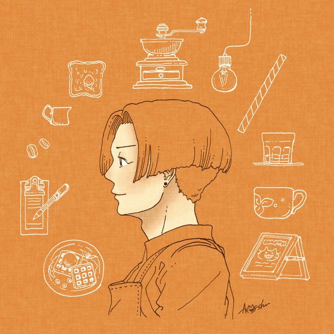 「orange theme short hair」 illustration images(Latest)