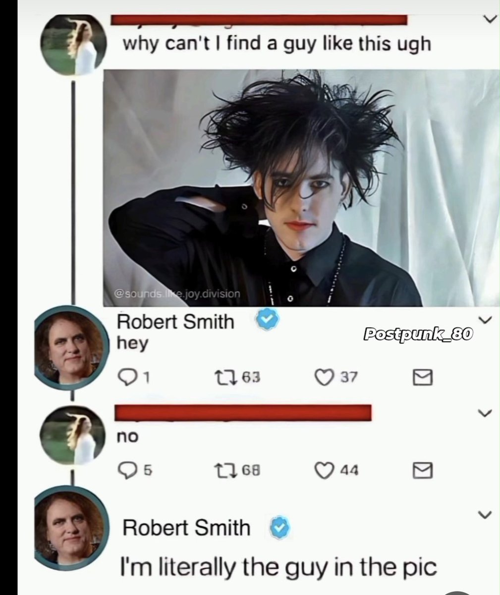 You tell her, Robert!!! 👌
#thecure #robertsmith