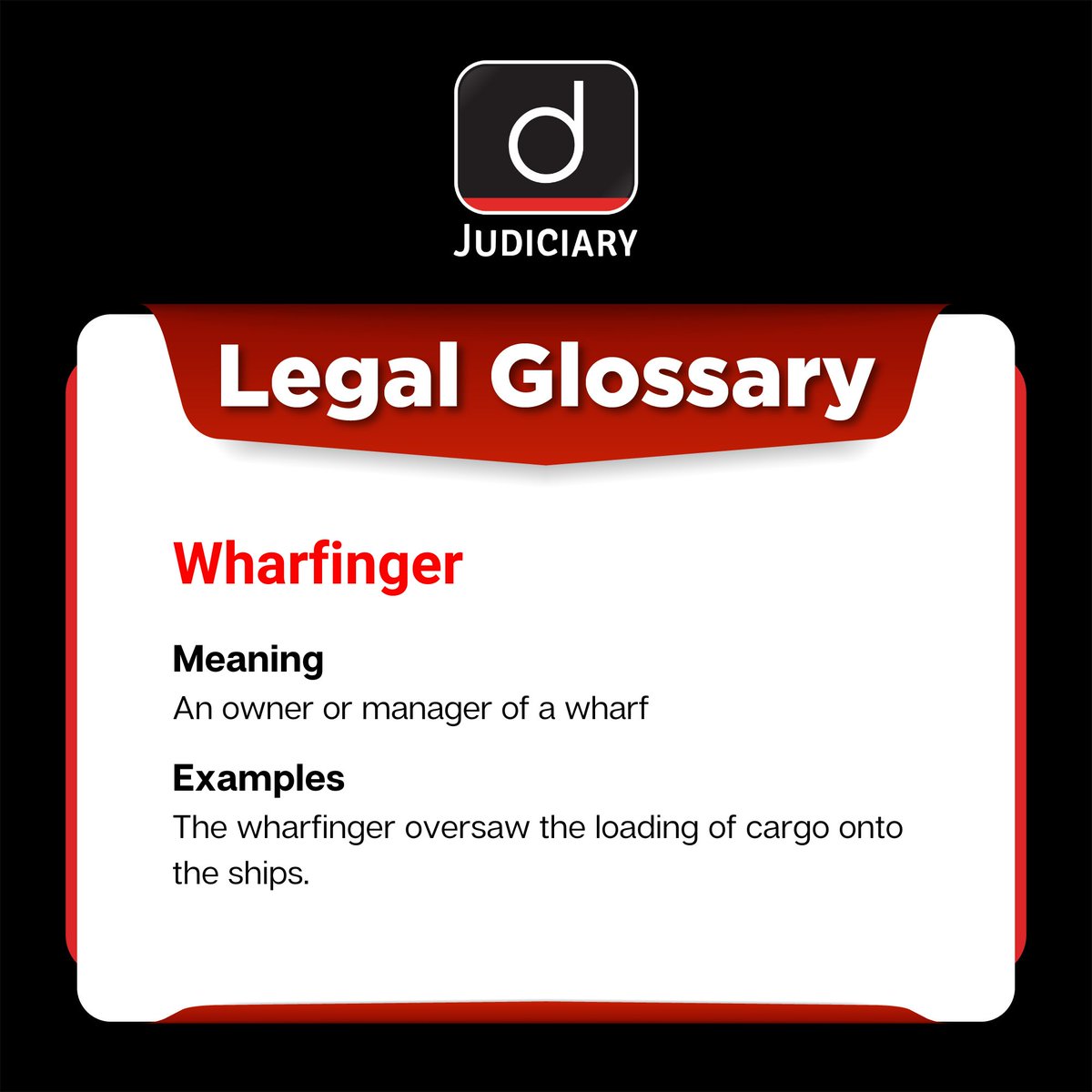 न्यायिक शब्दावली (Legal Glossary) में आज का शब्द है - घाटवाल (Wharfinger)
 .
#legal #law #legalstudies #lawindia #lawdictionary #supremecourt #lawstudent #india #judiciary #indianlaw #indianjudiciary #lawadvocates #drishtilegal #drishtilaw #DrishtiJudiciary