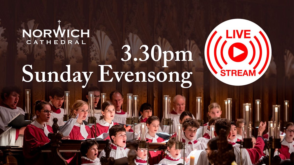 🎶🙏 Live from Norwich Cathedral, Sunday 5 May 🙏🎶 We will be #live at 3.30pm for Evensong sung by the Boy Choristers, Lay Clerks and Choral Scholars. Watch live or on catch up here > bit.ly/CathedralLiveS… Remember to subscribe so you don't miss other services, thank you.