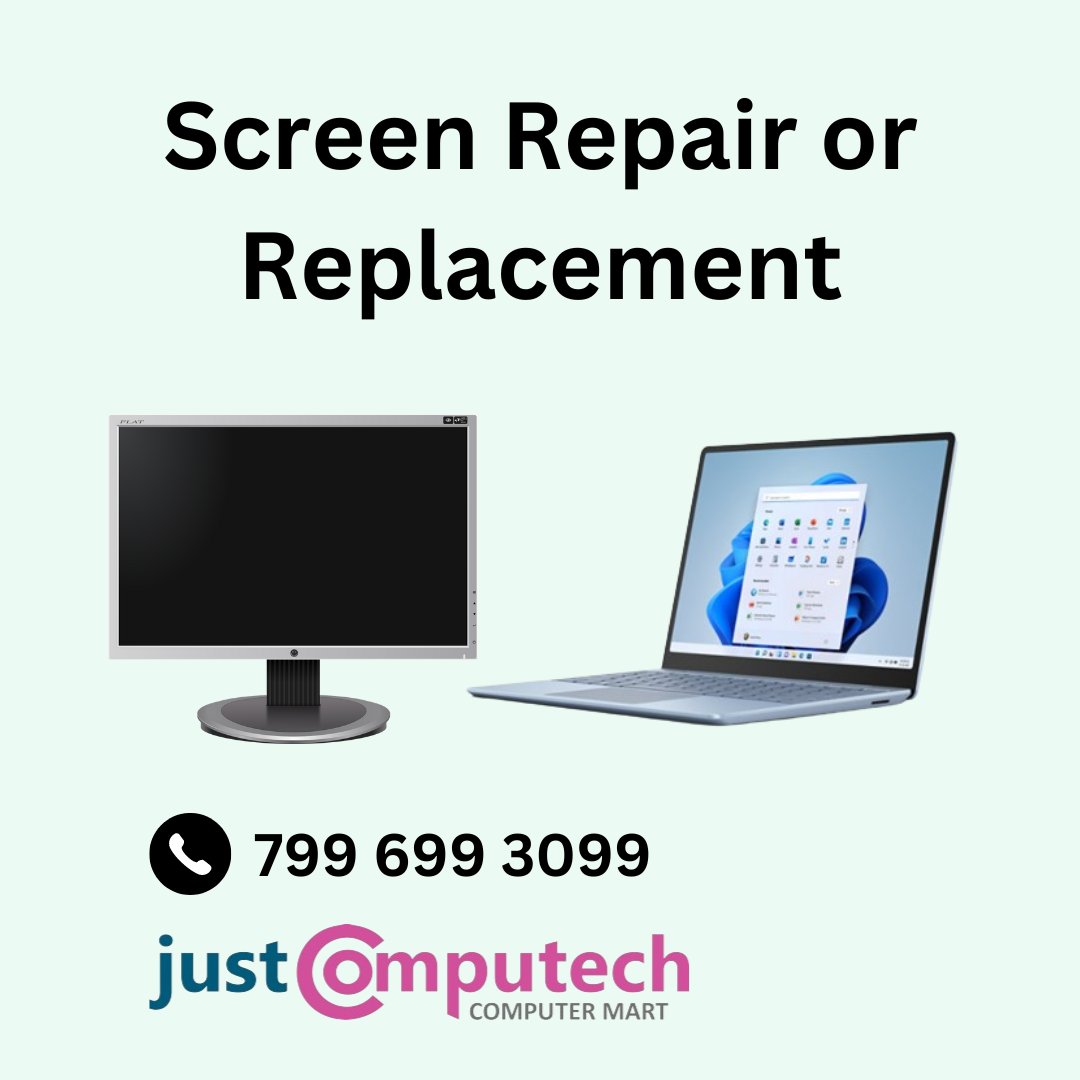 Cracked screens? Spilled coffee mishap? 🙈 We've got you covered! 💻✨ Our expert team specializes in laptop and desktop screen repairs, bringing your devices back to life in no time. 

#justcomputech #justinit #tumakuru #ScreenRepair #LaptopRepair #DesktopRepair #TechSaviors